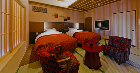 Twin beds Japanese-style room