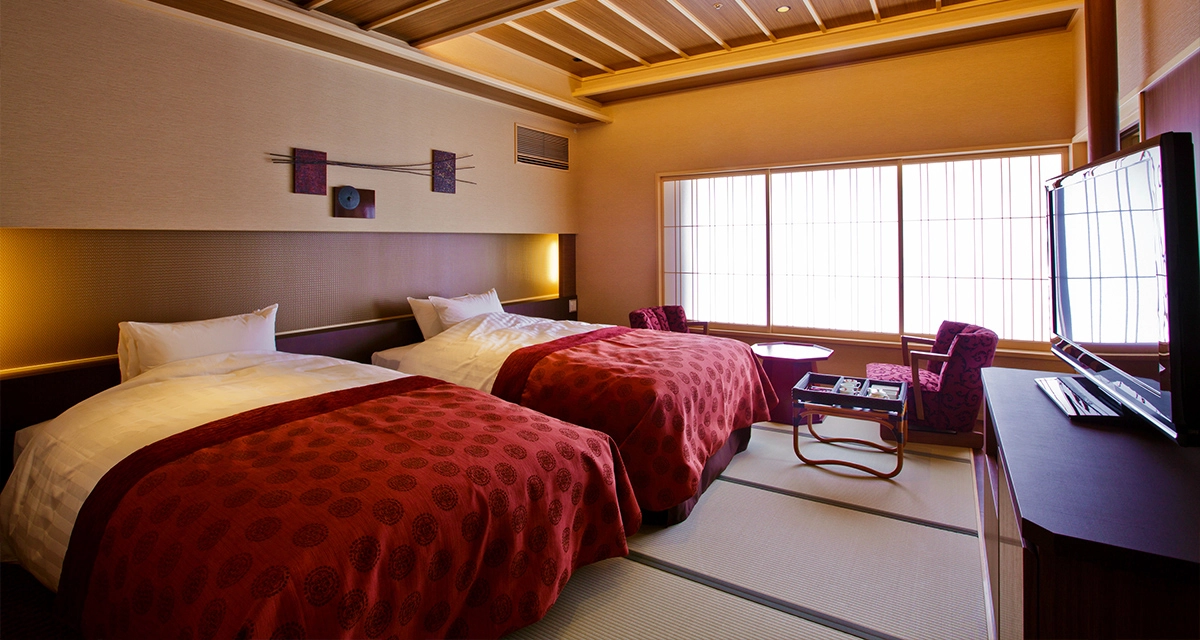 Twin beds Japanese-style room